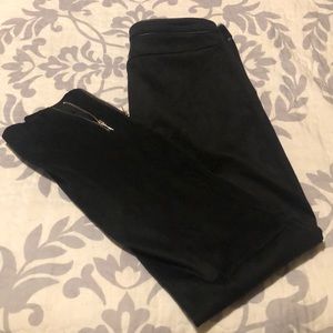 Skinny Black Faux Suede Pants